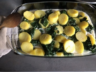 Gratin épinards et pommes de terre bio